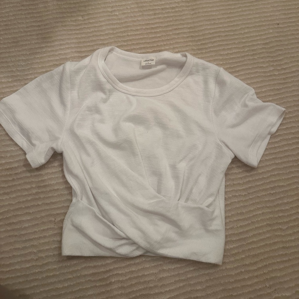Wilfred Free / Aritzia Iona Crossover Crop Top White Size S